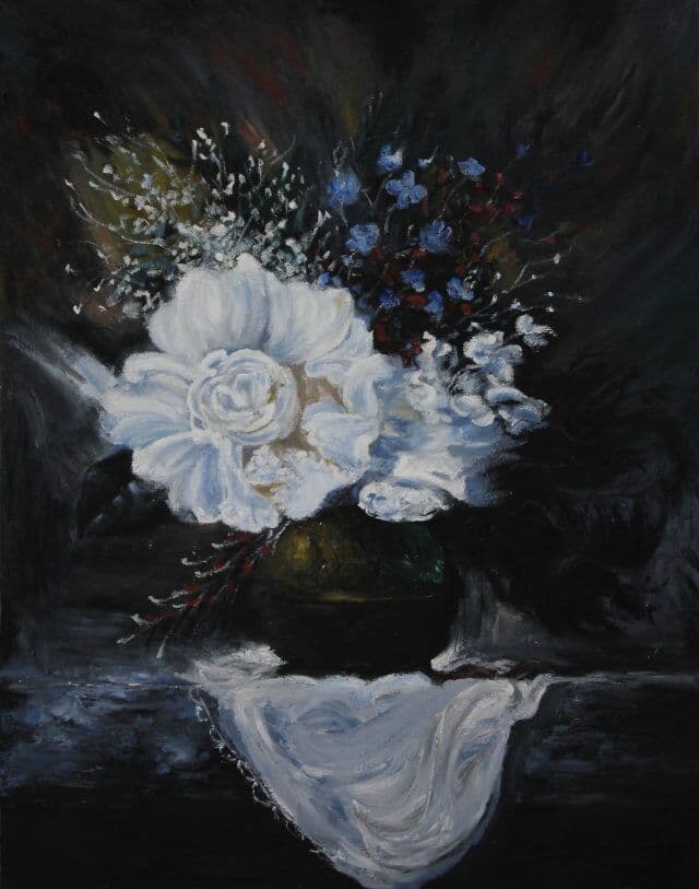 油画《暗香》